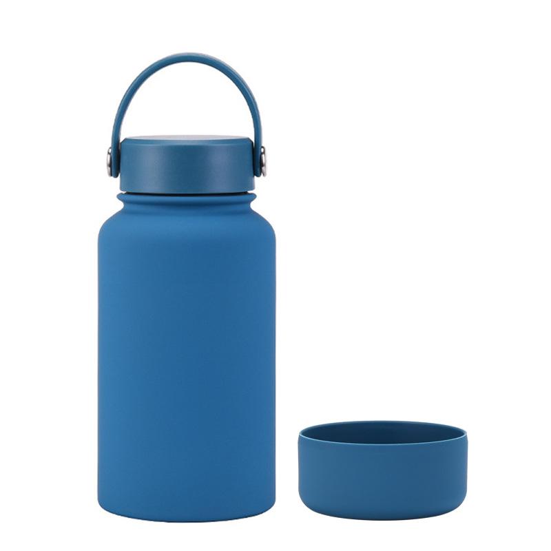 

650Ml Stainless Steel Thermos Cup Non-Slip Outdoor Portable Water Cup Simple Wide Mouth Sports Kettle 650ml озеро синий