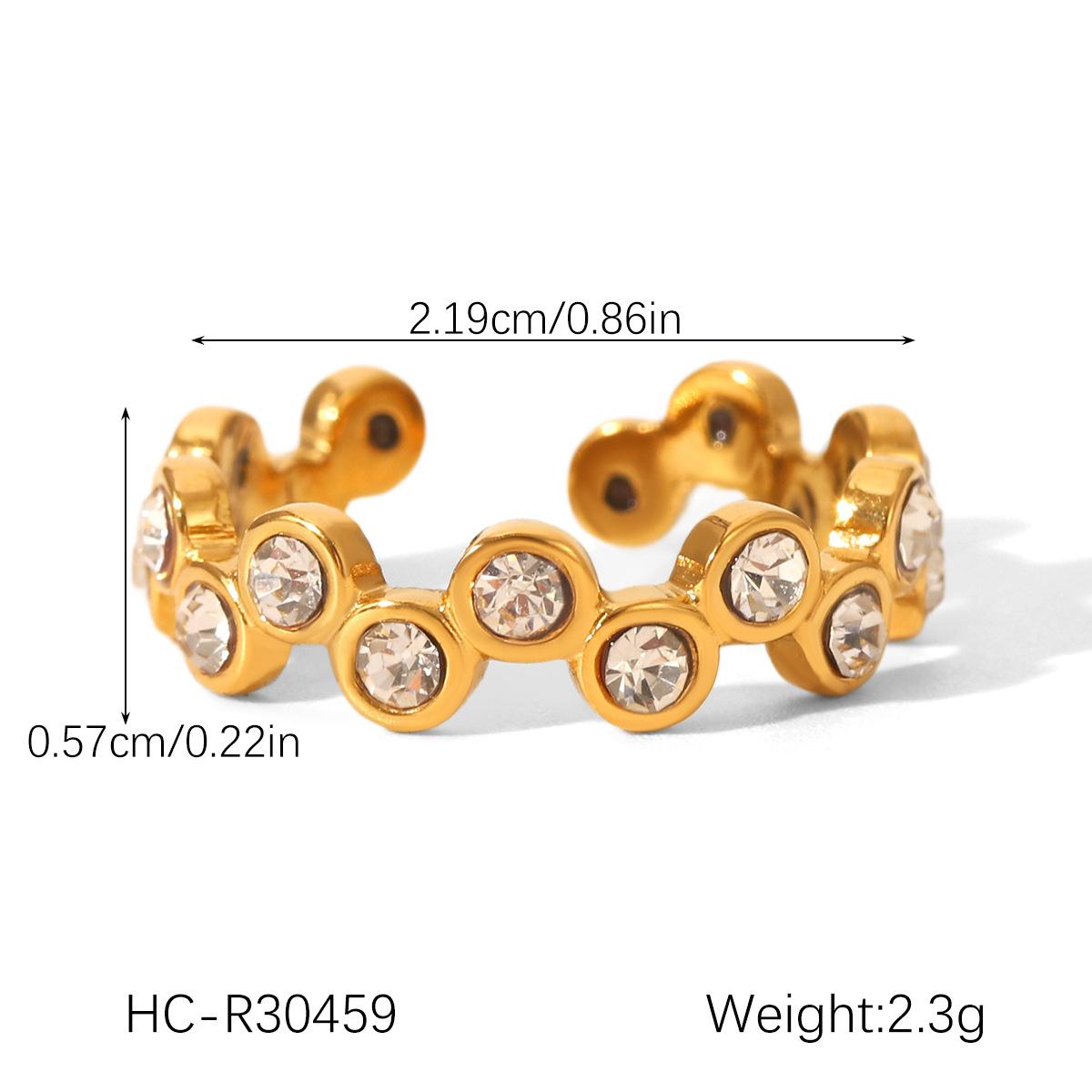 

18K Gold Plated Stainless Steel Inlaid Zircon Necklace, High-end Bracelet, Ring, Light Luxury Titanium Steel Jewelry