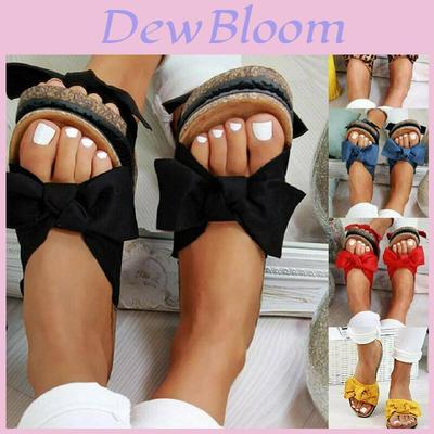 Women Flatform Bow Slides With Breathable Design For Summer Comfort**
