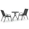 Vidaxl 3-teiliges Bistro-Möbelset für den Garten, Schwarz