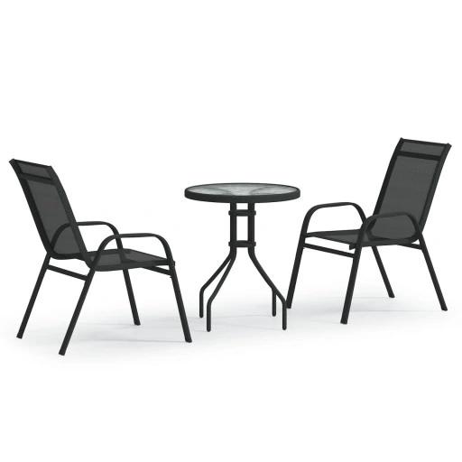 Vidaxl 3-teiliges Bistro-Möbelset für den Garten, Schwarz