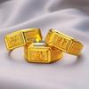 Gold-Plated Brass Men's Meander Pattern Ring - Fu Cai Fa Imitation Gold Jewelry Accessory