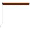 Manual Retractable LED Awning 350x250 Cm Orange & Brown
