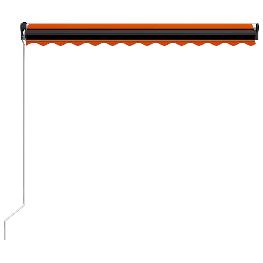 Manual Retractable LED Awning 350x250 Cm Orange & Brown