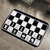 Fashion Chess Board Carpet Games Non-slip Soft Rug Black and White Floor Mat Squares Doormat for Bedroom