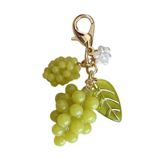 Keychain Pendant Grape Bunch Shape Purse Pencil Case Pendant with Universal Lobster Clasp Decorative Keyring Charm