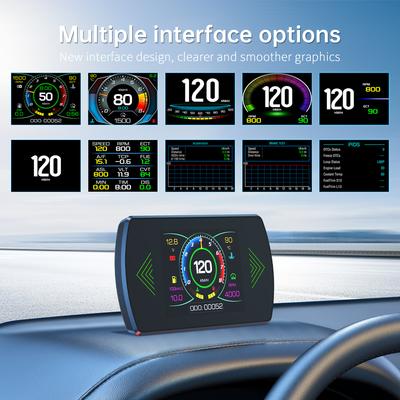 P12 Car OBD2 Head Up Display Digital Speedometer Speed Meter RPM Voltage Fuel Read Fault Code Driving Computer OBD Gauge HUD