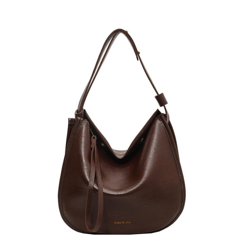 Velkokapacitní taška Dámská Populární High Sense Retro Maillard Taška přes rameno Všestranná taška na dojíždění