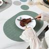 Nordische ins ovale lederen placemat Westerse maaltijd huishoudelijke eettafelmat Rijstkorrelpatroon milieubescherming anti-verbranding warmte-isolatie mat