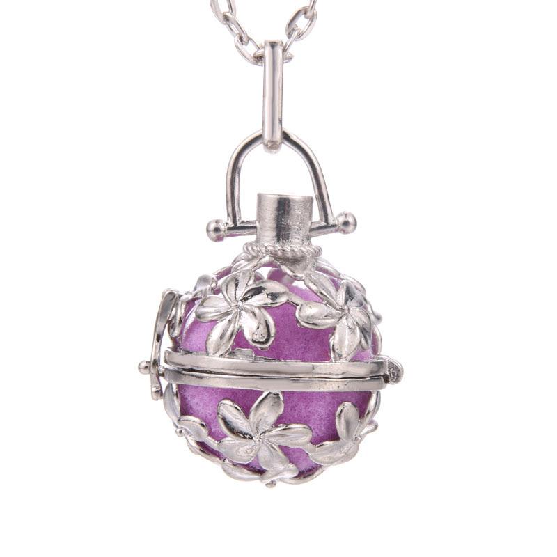 Hot-selling Aromatherapy Ancient Silver Style Cage Type Hollow Necklace Essential Oil Diffuser Perfume Box Ancient Hanfu Accessories