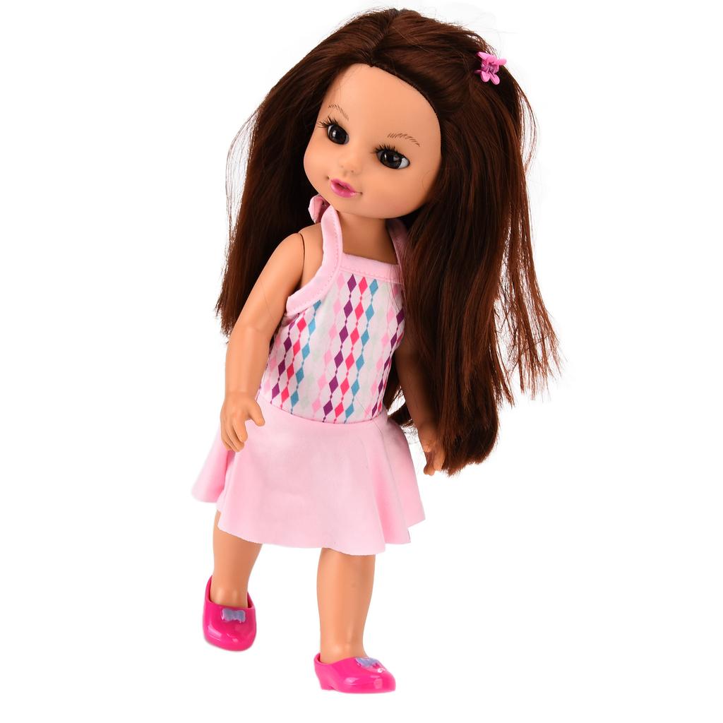 14 Zoll Weiße Mädchenpuppe Realistisch Beweglich Mode Niedlich Vinylspielzeug für Kinder Partygeschenke