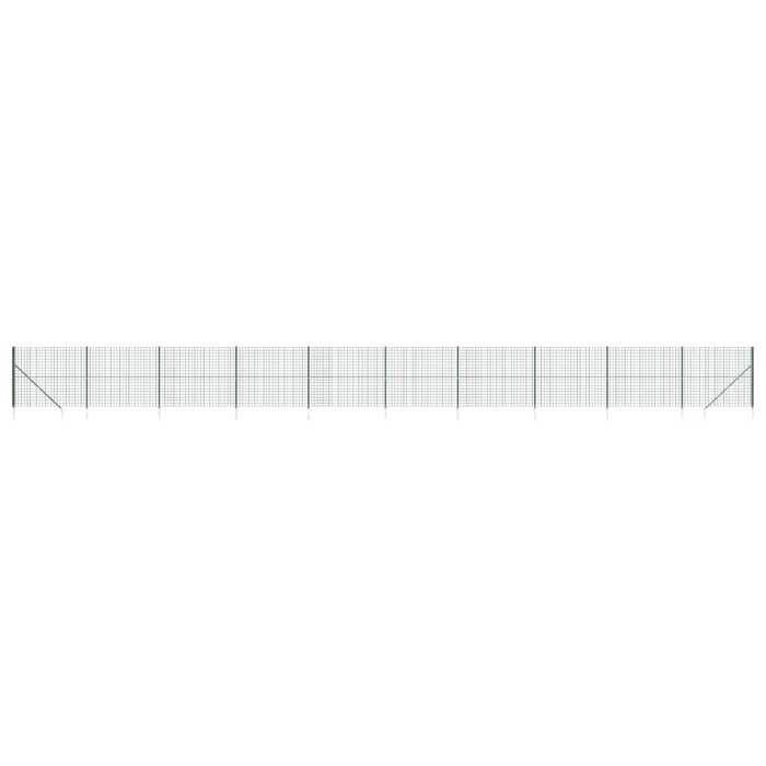 VidaXL Clôture en Treillis Métallique et Piquet d'Ancrage, Panneau de Clôture Décoratif, Barrière de Protection Jardin Patio 154143