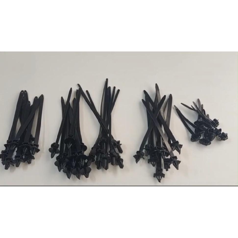 50 Pcs Car Line Cable Ties Zip Tie Push Rivet Clip Wiring Loom Harness Fastener