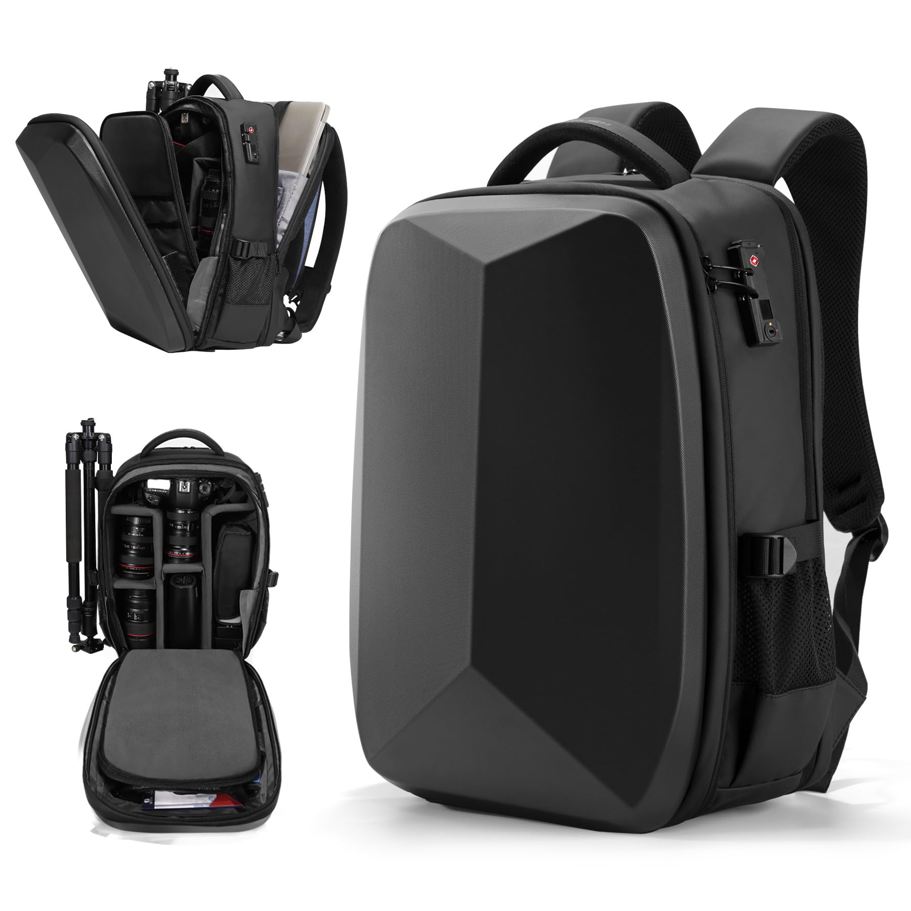 

Camera Camera SLR Hard Shell Large Camera Can Store Tripod Ideal for Outdoor Photography [FENRUIEN] Bag, Backpack, Bag, Waterproof, Case, Anti-Theft, чорний