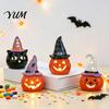 Éclairage d'Ambiance Halloween Porte-Bougie Chauffe-Plat en Céramique, Figurine Fantôme Citrouille Illuminée avec Lumière Chaude Décor Chapeau de Sorcière, Plateau à Étages pour Table de Fête