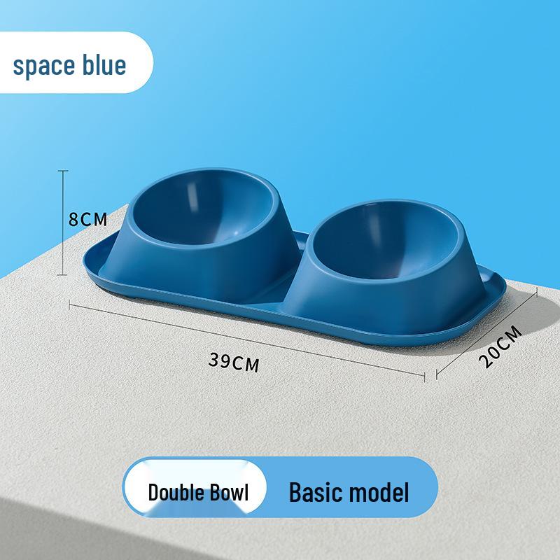 Stainless Steel Anti-Tip Cat & Dog Bowl Set - Large Capacity, Leak-Proof, Double Bowl Design