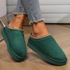Solid Color Slippers, Casual Slip On Plush Lined Shoes, Comfortable Indoor Home Slippers