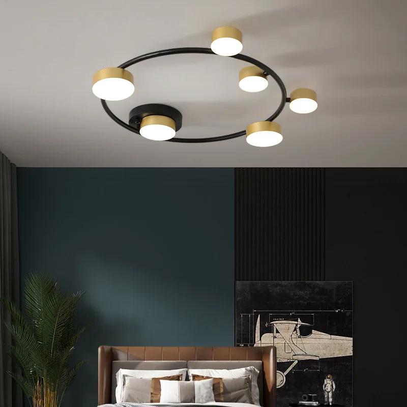 Modern LED Chandeliers For Living Room Kitchen Bedroom New Black Gold Frame Ceiling Hanging Lamp Dropshipping Indoor Lighting