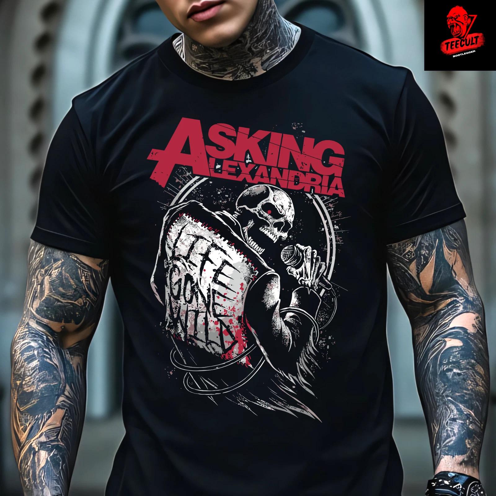Men s and Women s T-shirts Asking Alexandria Life Gone Wild Metal Rock Unisex Cotton M