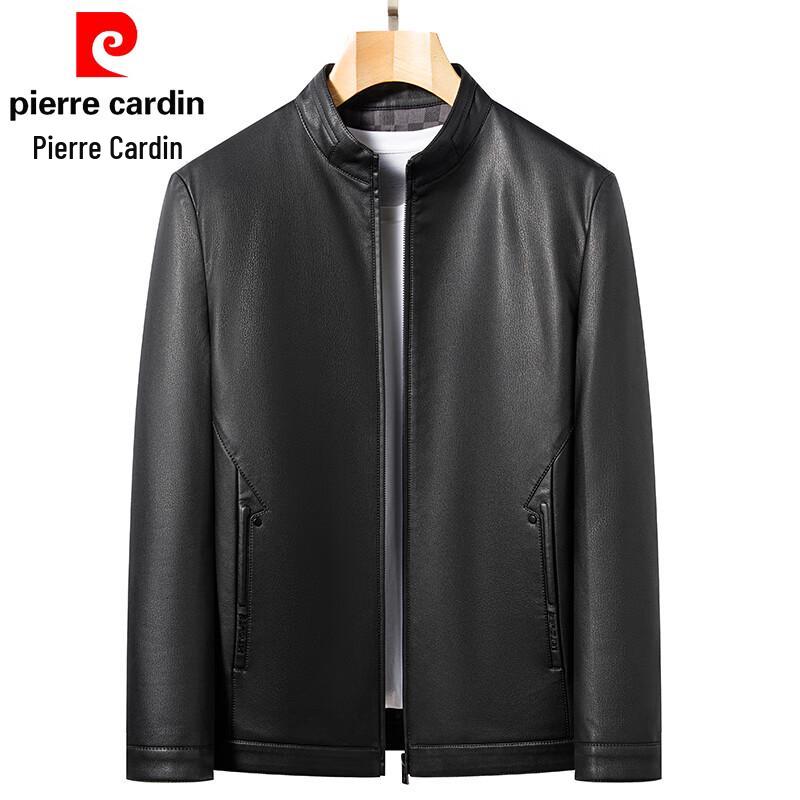 Pierre Cardin Men's Stand-Collar PU Leather Jacket
