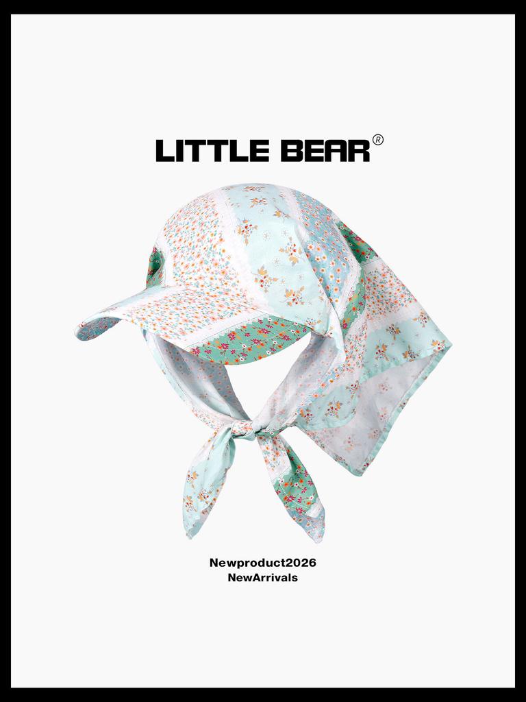 Vintage Floral Tie Headband Cap Women Spring Summer Niche Fashion Peaked Cap Breathable Casual Sun Visor Hat