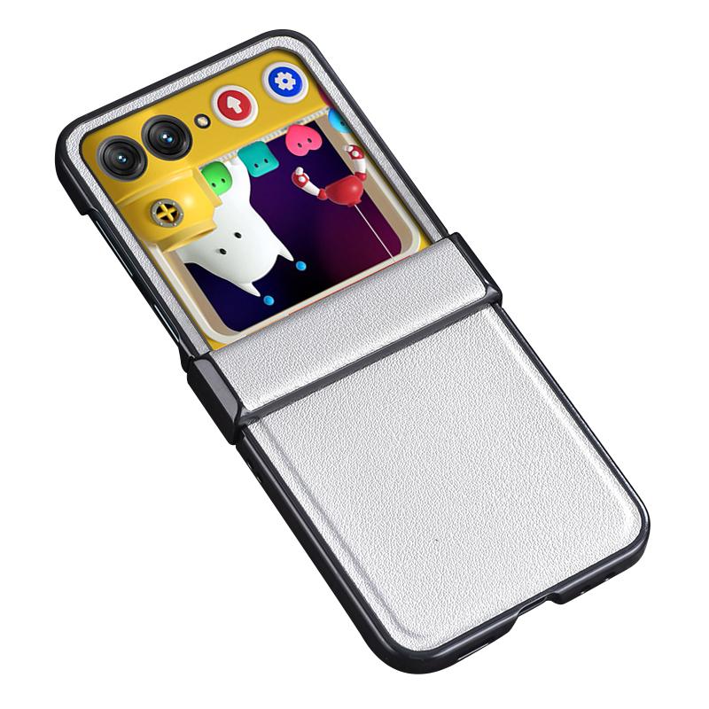 

Для Motorola Razr 60/Razr 50 5G Чехол Защита Шарнира PU Кожа+ПК Чехол для Телефона White