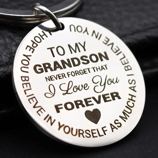 Pendant Keychain Bow-Shaped Stainless Steel Decorative Keychain Easy To Install Carved Letter Print Keyring