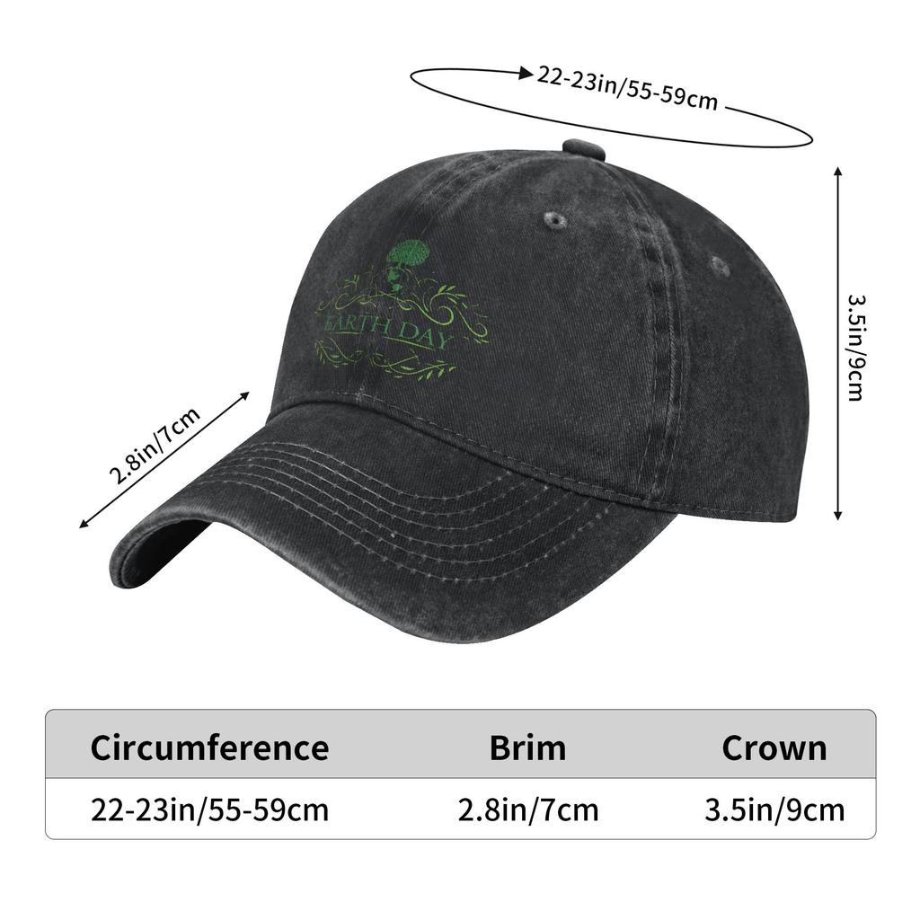 Earth Day Trees Baseball Caps Vintage Distressed Denim Washed Sun Cap Unisex Style Outdoor Unstructured Soft Caps Hat