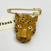 Elegant Enamel Leopard Head Brooch For Women Luxury Vintage Queen Style Pin Accessory Daily Party Accessory