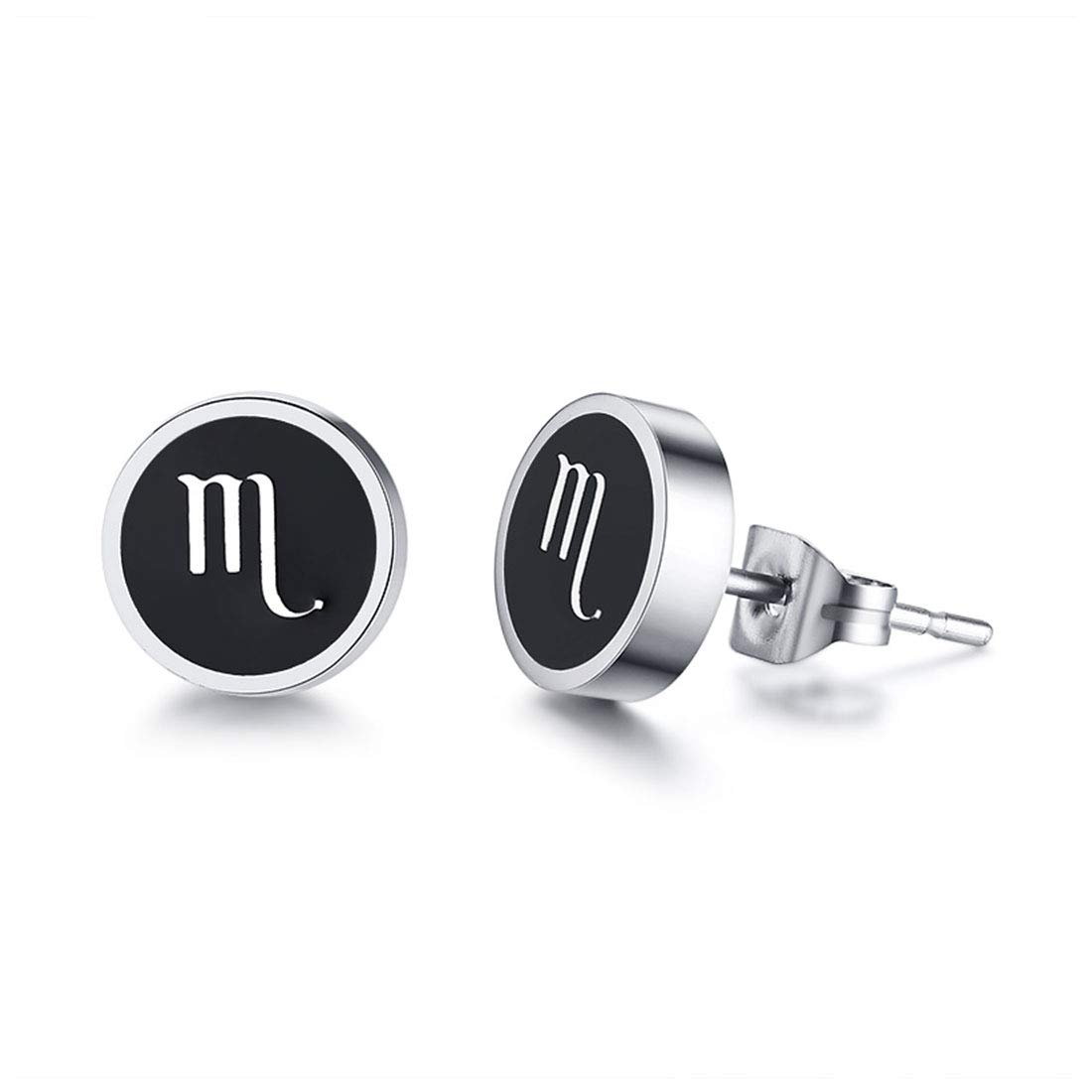 

Rockyu Jewelry Популярный бренд Серьги для мужчин и женщин Серьги-гвоздики из нержавеющей стали Черные 8 мм Форма Саори Стильные чёрный