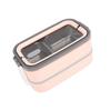 304 Stainless Steel Compartment Lunch Box 2 Layer Thermal Lunch Box Food Container  For Camping