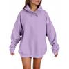 Women's Fashion Casual Solid Color Hooded Sweatshirt Long Sleeve Drawstring Pullover Sweatshirt