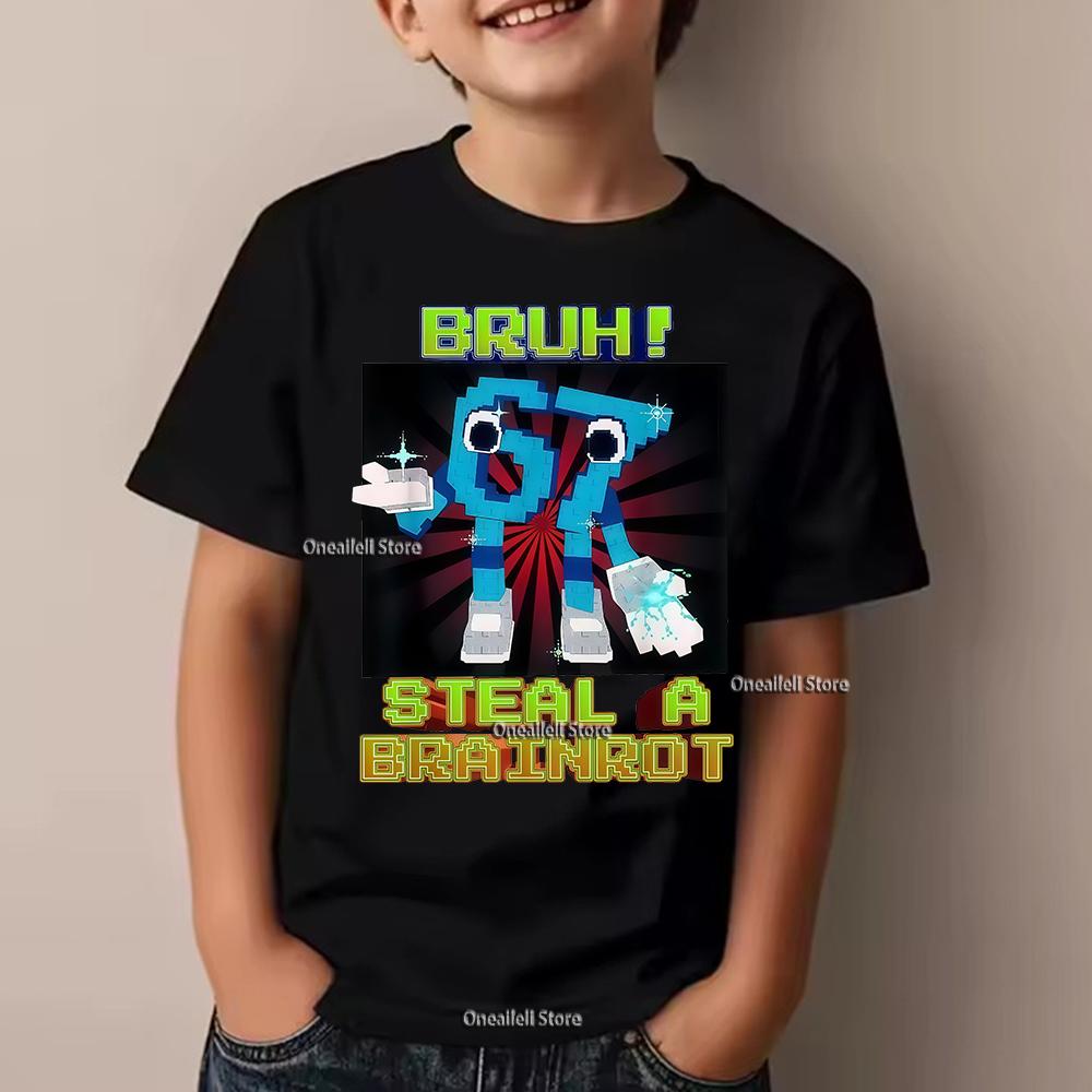 Summer 67 Six Seven Italian Brainrot Math Joke Children's T-Shirt Funny Casual Short Sleeve Kid Boy Tee Tops Comfortable TShirt