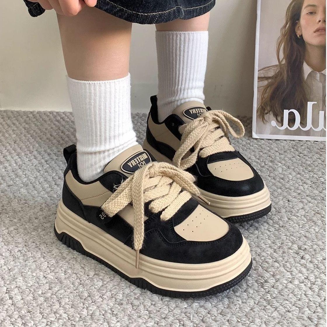 

Maillard black and white panda shoes ins tide 22 autumn new casual platform cold board shoes 35 чёрный