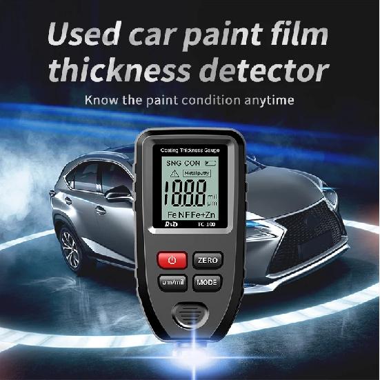 R&D TC100 Metal Putty Coating Thickness Gauge for Car Digital 0-1300um Fe NFe Zn Probe Car Paint High Speed Paint Film Meter