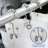 Utopia Bedding Double Glide Roller Set of 12 Shower Curtain Hooks, Double Sided Rings, Rust Proof Shower Curtain Rings, Nickel