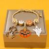 Halloween Pumpkin Charm Bracelet With Micro Inlay Zirconia For Unisex Costume Accessory