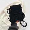 Nylon Bohemian Fringed Crossbody Bag Square Bag Tassel Shoulder Bag Bohemian Shoulder Bag  Daily