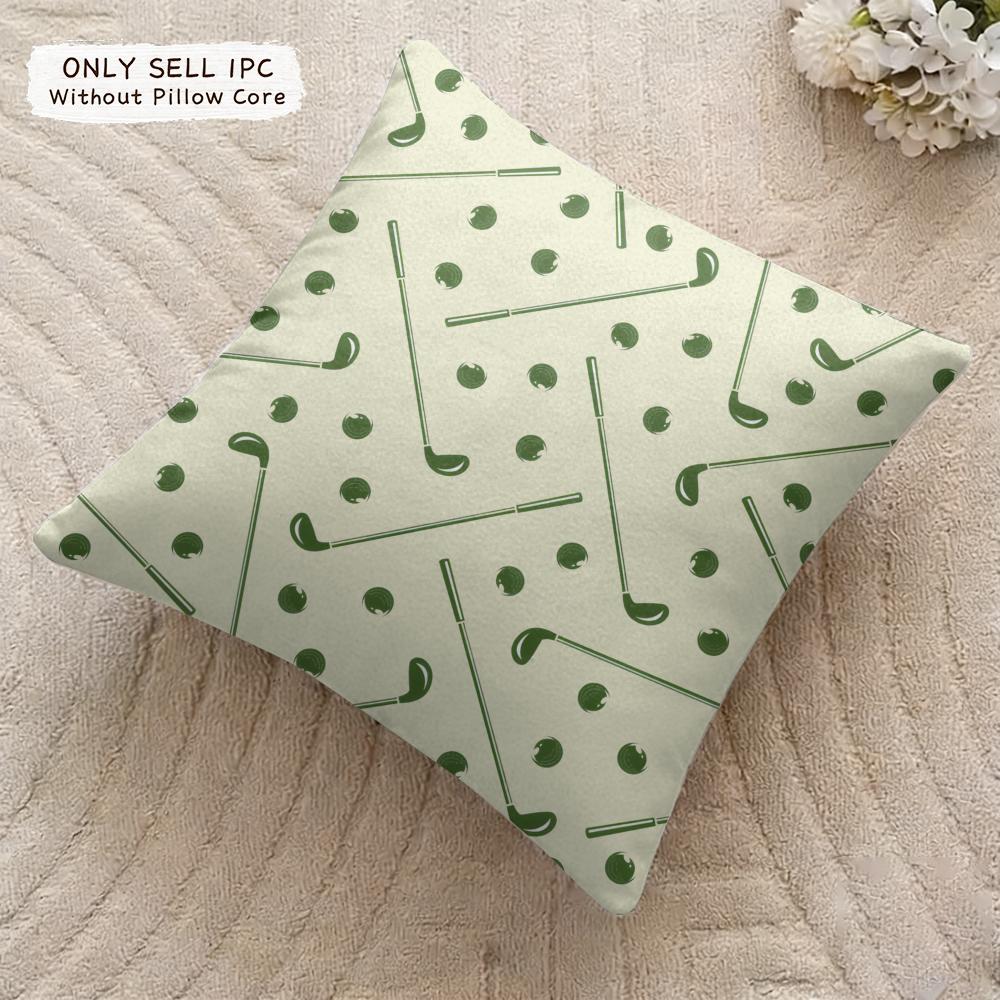 Housse de coussin Rétro Golf Tissu Peluche Doux Housse de coussin Imprimée Double Face pour Toutes les Saisons Décoration Intérieure Moderne Cadeau