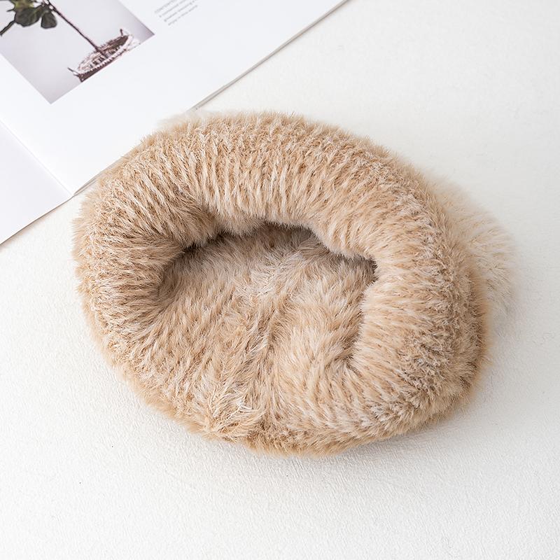 New Gradient Color Dandy Hat Cat Ear Lazy Beanie Hat Sweet Winter Hats For Women Streetwear Warm Fur Hats For Girl Gift