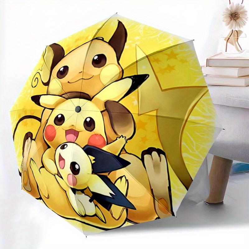 1pc Pikachu Family Umbrella: Automatic Opening & Closing, Foldable Design, Outdoor Use, Gift for Fans & Travelers.F046