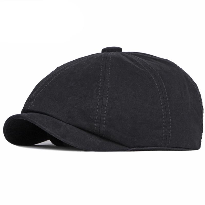 Unisex Vintage Cotton Duckbill Cap: Spring, Autumn & Winter Retro Solid Beret