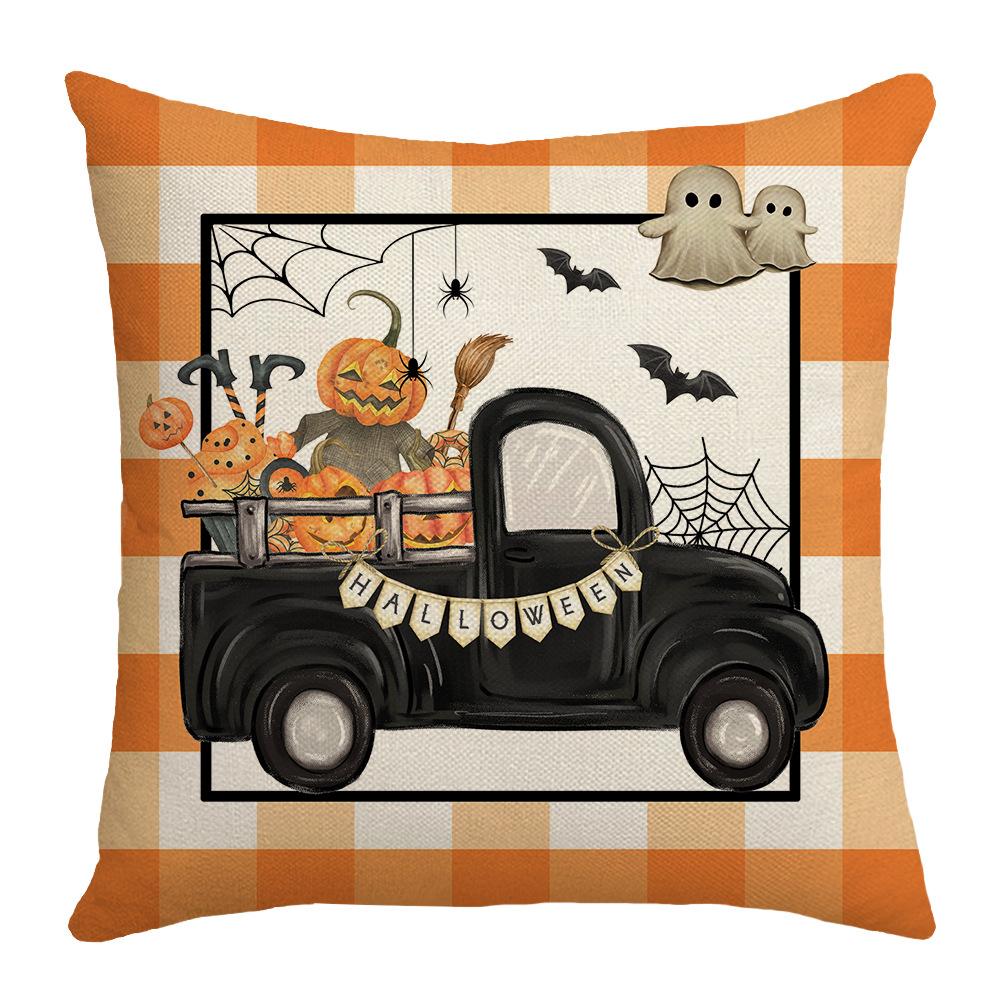 New Halloween Letter Print Pillow Case Sofa Cushion Bedroom Bedside Backrest Nap Pillow Case