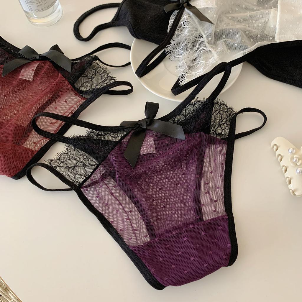 Ladies Summer New Style Pure Desire Sexy Lace Mesh Yarn Breathable Low Waist Triangle Briefs