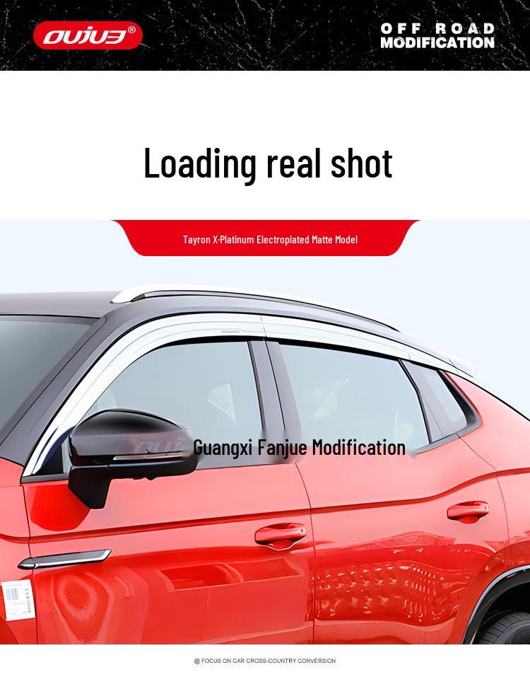 Volkswagen Tayron X T-Roc T-Cross Electroplated Rain Visors - Car Window Eyebrow Decorative Strips for Exterior Modification