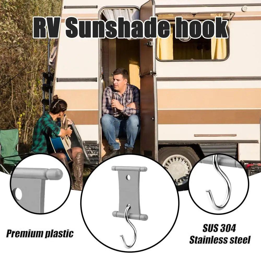 

Black/Grey RV Awning Light Clips Wear-resistant S-Shaped Camping Hooks Caravaning Style-B