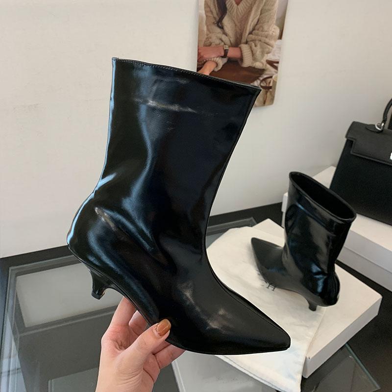 Fashion Fashion Pointed Toe Ladies Ankle Boots With Low Heel Shoes Female Slip On Footwear Women Short Western Booties Shoes Pumps