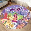 Tappetino rotondo pony unicorno magico Tappeti rotondi unicorno cartone animato per soggiorno Camera da letto Sedia Tappetino rotondo Tappetino arcobaleno Tappeto per bambini Regalo