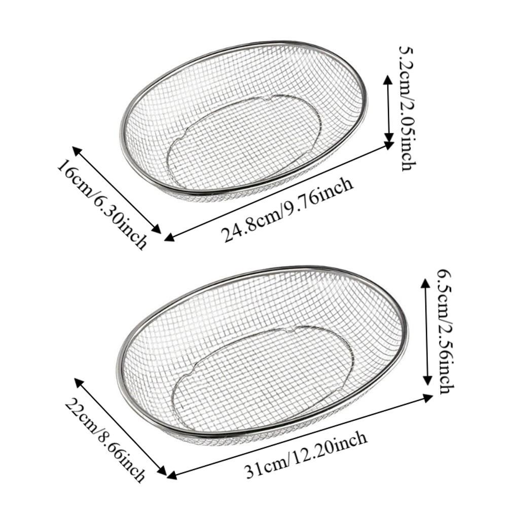 Large Capacity Stainless Steel Fruit Basket Vegetable Draining Tray Fruit Vegetable Strainer
