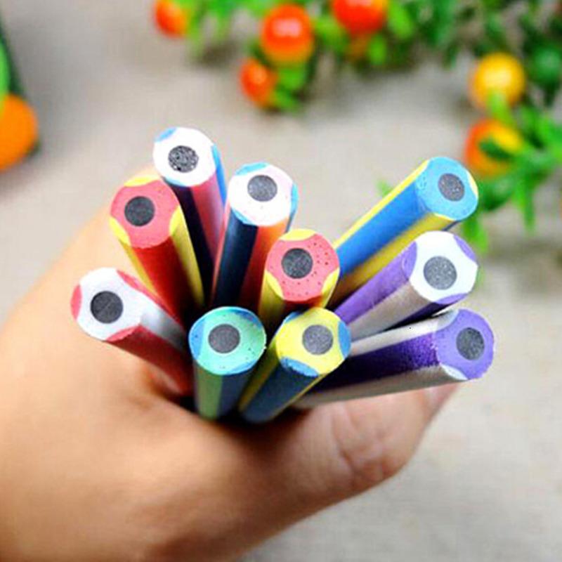 5 Piece Colorful Magic Bendy Flexible Soft Pencil With Eraser Stationery Kids Student Colored School Office Supplies